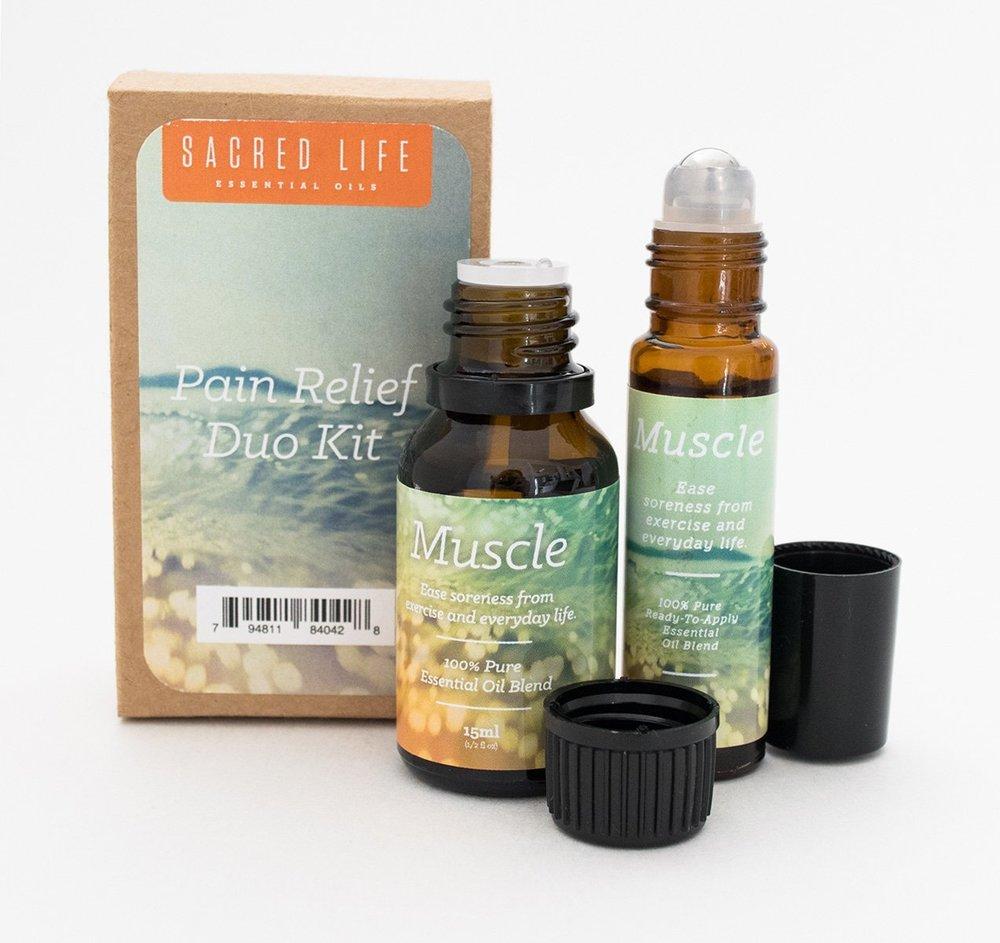 Pain Relief Duo Kit - Muscle Essential Oil Blend Kit (10ml & 15ml)