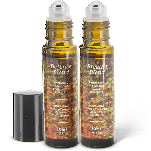 Immunity & Breathe Essential Oil Roll-On Blends Duo - Defense & Breathe