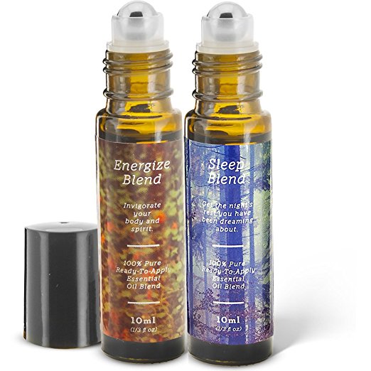 Day & Night Essential Oil Roll-On Blends Duo - Energize & Sleep