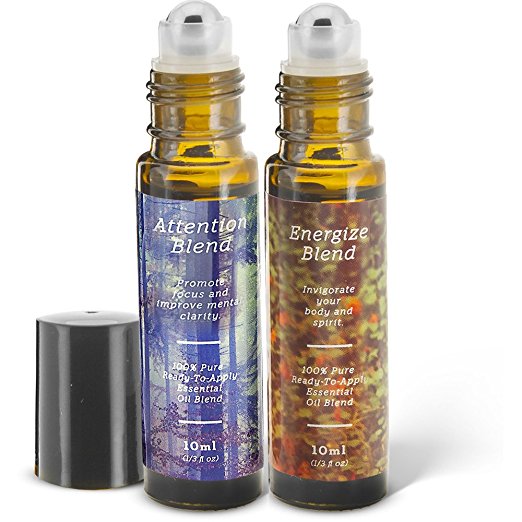 Energize & Concentrate Essential Oil Roll-On Blend Duo - Energize and Attention