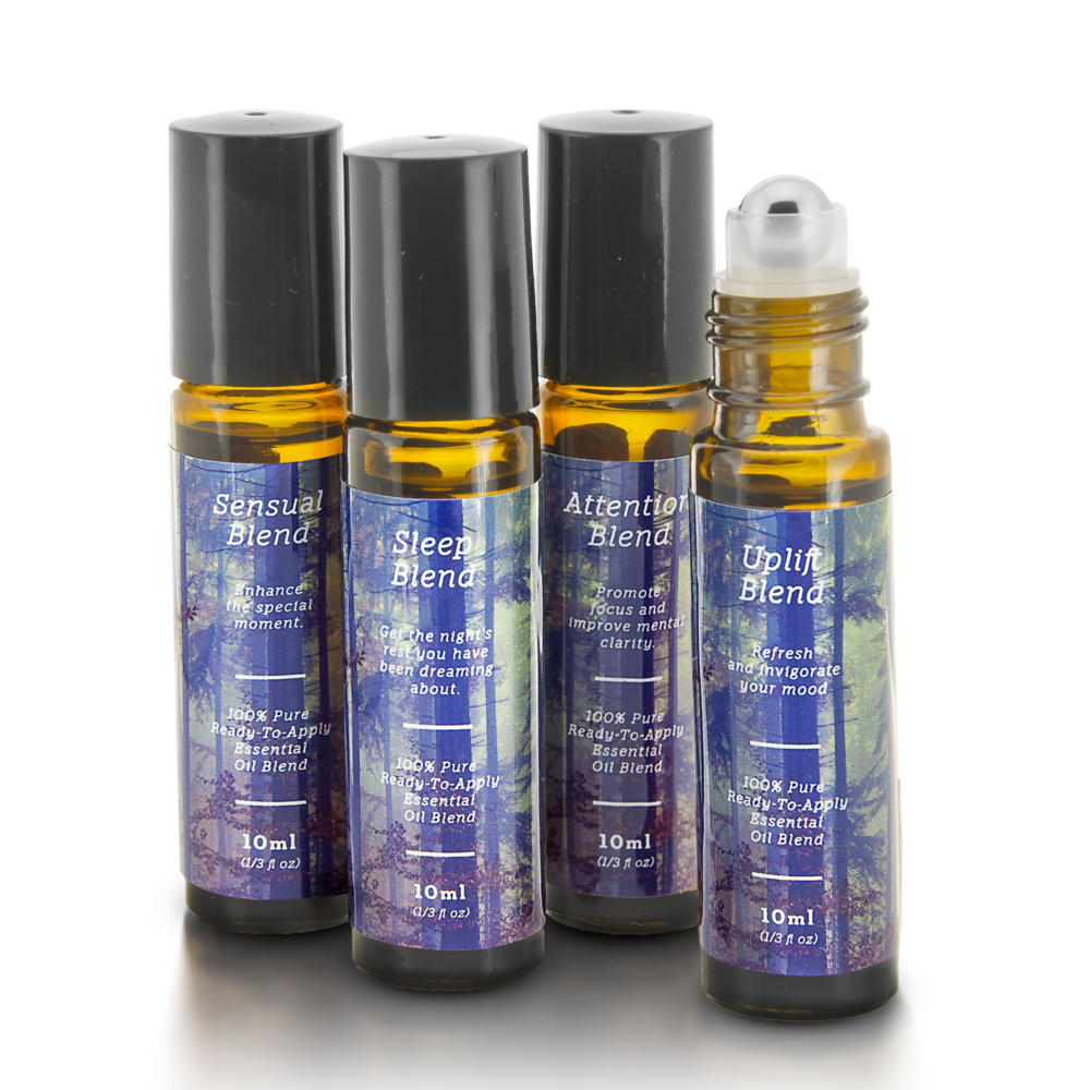 Mood Essential Oil Blends Roll-On Kit - Attention, Uplift, Sleep & Sensual Blends