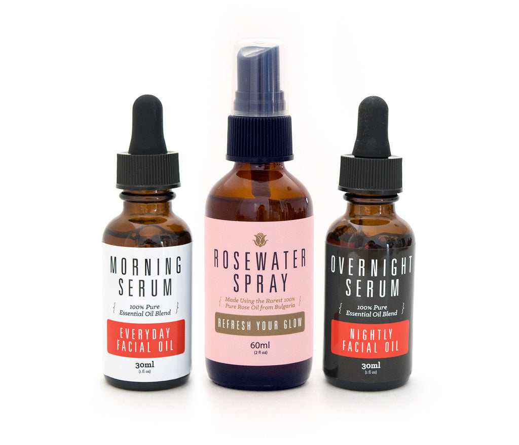Complete Complexion Kit | Overnight & Morning Serums Plus Rosewater Spray