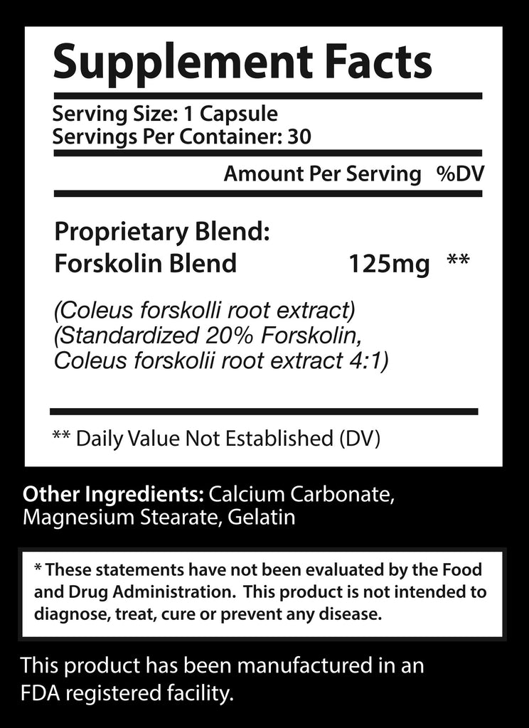 Forskolin Appetite Suppressor Supplement | 30 Capsules