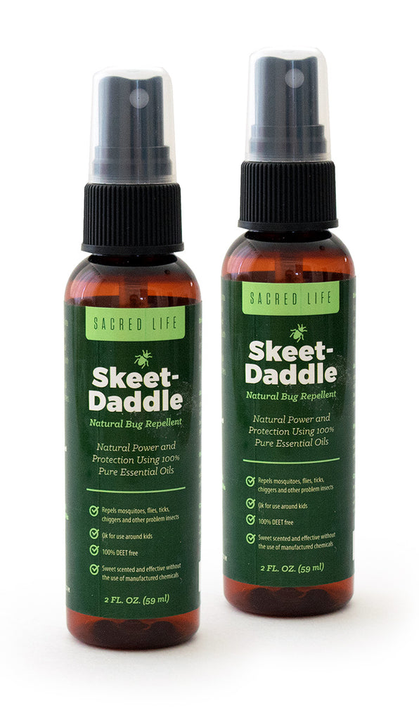 Skeet-Daddle Natural Bug Repellent 2-Pack | Herbal Insect Repellant for Adults, Kids and Pets